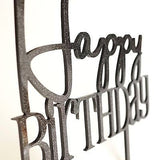 Black Glitter Happy Birtthday Monogram Cursive Cake Topper Modern Decoration- Le Petit Pain