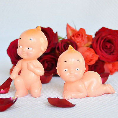 2 Vintage Style Kewpie Dolls Cake Topper, Baby Shower Topper Favor, Cupid Babies - le petit pain