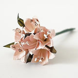12 Paper Trumpet Flowers Bouquet Ivory Pink Beige Peach Lavender Crafts Wedding