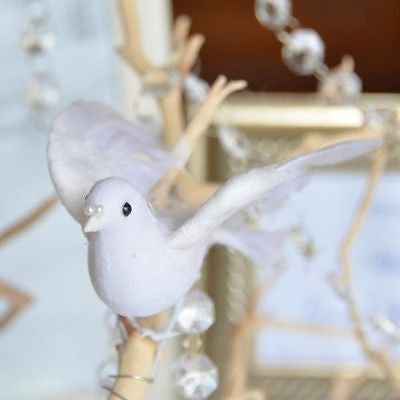 5" White Dove with Feathered Wings Wedding Cake Topper - le petit pain