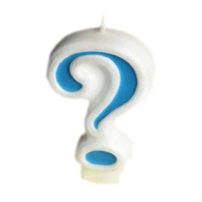 Blue Numeral ? Number Candle White Premium Birthday Candle- Le Petit Pain