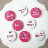 8 Naughty Bachelorette Party Favors Buttons Pins Pink White Girls Night Squad Accessories - le petit pain