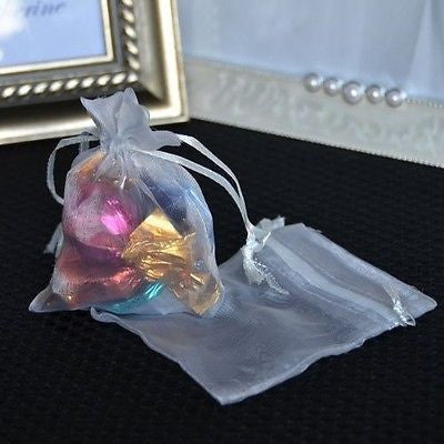 10 count Silver Organza Favor Bags Pouches 3"x4" Wedding Baby Shower Favors - le petit pain