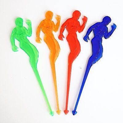 8 MR ABS Cocktail Drink Stir Swizzle Sticks Stirrers Bachelorette Party Sexy Man - le petit pain