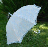 Vintage Style Peach Lace Small Wedding Parasol Umbrellas Country Chic Photo Prop- Le Petit Pain