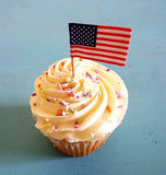 50 American Flag Cupcake Pick Paper DIY Crafts Cake Picks July 4th - le petit pain