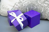 10 Dark Purple Square Favor Boxes, Favor box, Jewelry Gift Box, Party Decoration - le petit pain