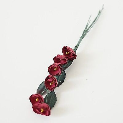 12 Paper Peonies Flowers Bouquet Burgundy Ivory Pink Peach Lavender Wedding - le petit pain