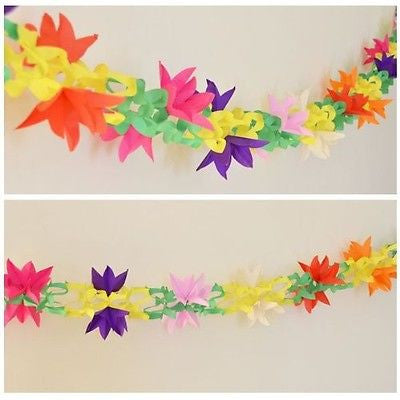 Fancy Multicolor Paper Garland 12 Ft long 3D Tulip Flowers- Le Petit Pain
