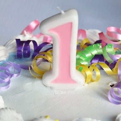 Pink 1 Number Candle White Premium Birthday Candle- Le Petit Pain