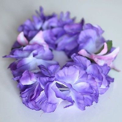 Premium Purple Hawaiian Crown Lei Headband Paradise Petunia with Orchids Boho- Le Petit Pain