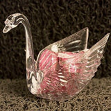 12 Beautiful Clear Swan Wedding Favors Candy Dish Containers 3" - le petit pain