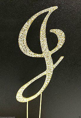 Gold Letter Initial J Birthday Crystal Rhinestone Cake Topper J Party Monogram- Le Petit Pain