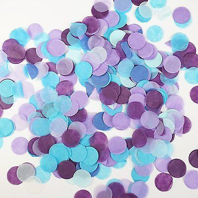 Blue Purple Turquoise Teal Aqua Paper Circle Confetti Party Decoration Frozen- Le Petit Pain