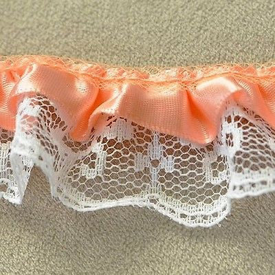 Ruffled Lace Peach 1 Yard DIY Clothing Accessories Crafts Lace Trim Sewing Lace- Le Petit Pain