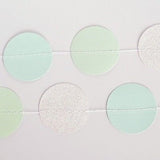 Pearl White Mint Green Blue Circle Dots Paper Garland 10 Ft Party Home Decor- Le Petit Pain