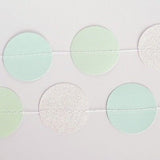 Pearl White Mint Green Blue Circle Dots Paper Garland 10 Ft Party Home Decor- Le Petit Pain