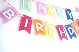 Rainbow Happy Birthday Banner Garland Birthday Cake Topper Party Decoration- Le Petit Pain