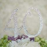 40th Birthday Crystal Rhinestone Cake Topper Anniversary Party Monogram - le petit pain