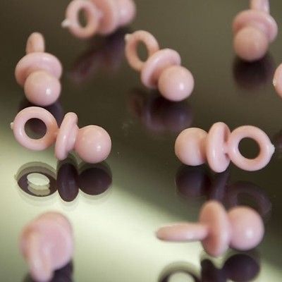 24 Mini Pastel Pink Plastic Pacifier Girl Baby Shower Favors Gender Reveal - le petit pain