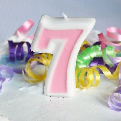 Pink 7 Number Candle White Premium Birthday Candle- Le Petit Pain