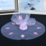 10 Pink Round Tulle Gift Wrap with Pacifier 9" Favor Bag Baby Shower - le petit pain