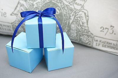 10 Baby Light Blue Square Favor Box Boxes, Jewelry Gift Box, Turquoise