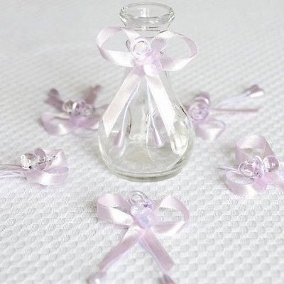 12 Lavender Loop Ribbon and Pacifier Favor Ties Baby Shower Adjustable Gift Wrap - le petit pain