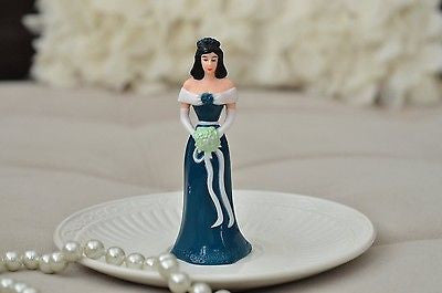 Bridesmaid Wedding Cake Topper in Teal Blue Dress Wedding Prom- Le Petit Pain