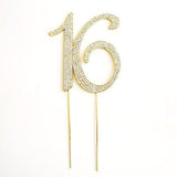 Sweet 16 Gold Crystal Rhinestone Cake Topper Birthday Party Favor Bling Decor- Le Petit Pain