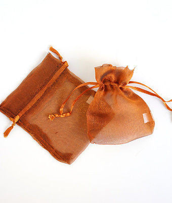50 Bronze Copper Organza Favor Bags Pouches 3"x4" - le petit pain