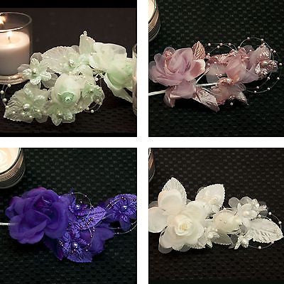 Multi Colors Bridal Flower with Bead Loop Roses Pearls 5" Wedding DIY Craft- Le Petit Pain