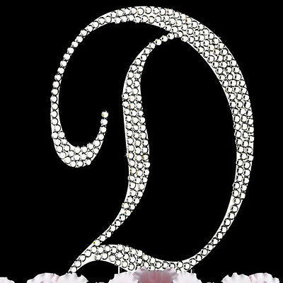 Silver Letter Initial D Birthday Crystal Rhinestone Cake Topper D Party Monogram- Le Petit Pain