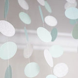 Pearl White Mint Green Blue Circle Dots Paper Garland 10 Ft Party Home Decor- Le Petit Pain