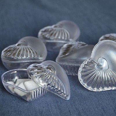 8 Clear Frosted Heart Favor Box Fillable Wedding Party Favor - le petit pain