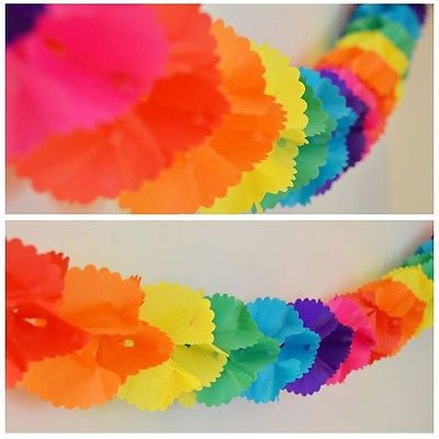 Rainbow Paper Garland 12 Ft Long 3D Gay Pride Hanging Party Decoration Same Sex- Le Petit Pain