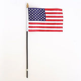 4 USA American Flags 4"x6" Fabric 10" Pole Photo Prop Independence Parade - le petit pain