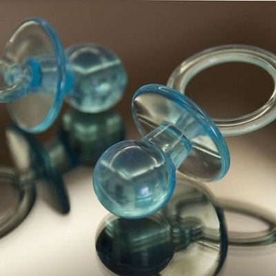 4 Large Clear Blue Plastic Pacifiers Baby Shower DIY Craft 3" - le petit pain