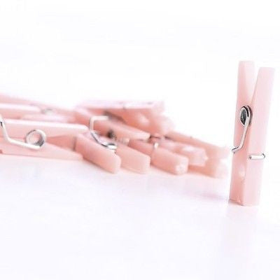 48 Mini Pink Clothes Pins 1.25" Clothespin Game Wedding Baby Shower Party Decor - le petit pain