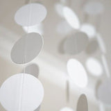 Circle Dots Paper Garland 10 Ft White and Light Gray- Le Petit Pain