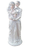 Vintage Angelic Bride and Groom Cake Topper or Figurine Decor Silver & White- Le Petit Pain