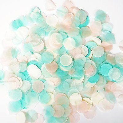 Mint Peach Ivory White Tissue Paper Circle Confetti Party Decoration- Le Petit Pain