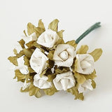 24 Rustic Wedding Paper Roses Flowers Bouquet White Violet Lavender Yellow - le petit pain