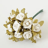 24 Rustic Wedding Paper Roses Flowers Bouquet White Violet Lavender Yellow - le petit pain