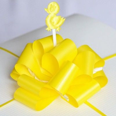 Yellow Ducky Pull Bow Baby Shower Instant Large Bow Present Gift Wrap Ribbon- Le Petit Pain