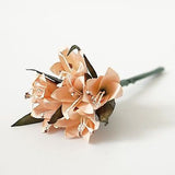 12 Paper Trumpet Flowers Bouquet Ivory Pink Beige Peach Lavender Crafts Wedding