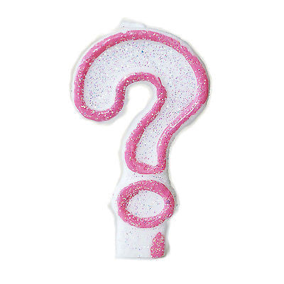 Pink Glitter ? Number Candle White Premium Birthday Cake Candle Question Mark- Le Petit Pain