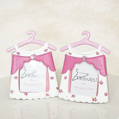 2 Pink Baby Shower Thanks For Hanging with Us Picture Frames Girl Dress Favors - le petit pain