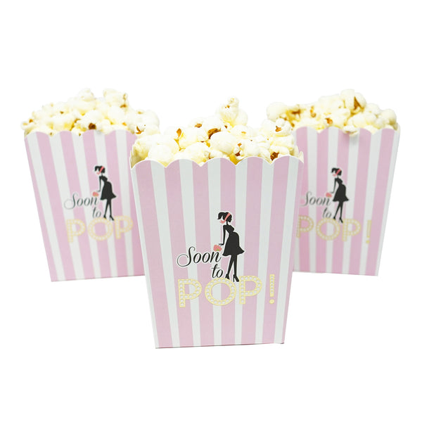 Soon To Pop Pink Baby Shower Popcorn Favor Box-Set of 20- Le Petit Pain