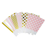 36 Pink Gold Polka Dot Stripe Chevron Mini Popcorn Candy Party Favor Boxes - le petit pain